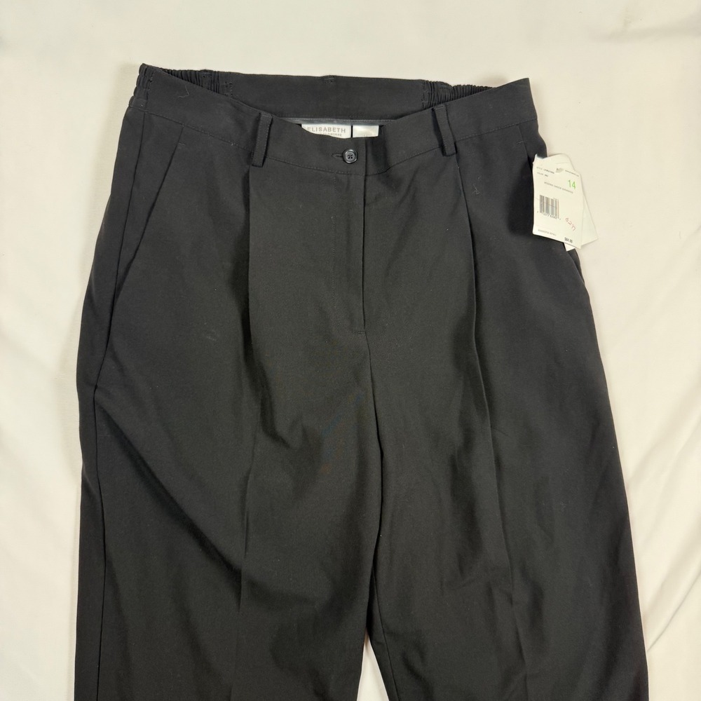 Elisabeth Liz Claiborne Black Pleated Career Trousers Pants Size 14 NWT LEMU1563